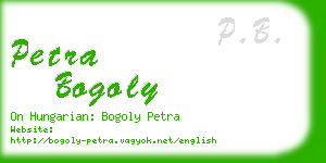 petra bogoly business card
